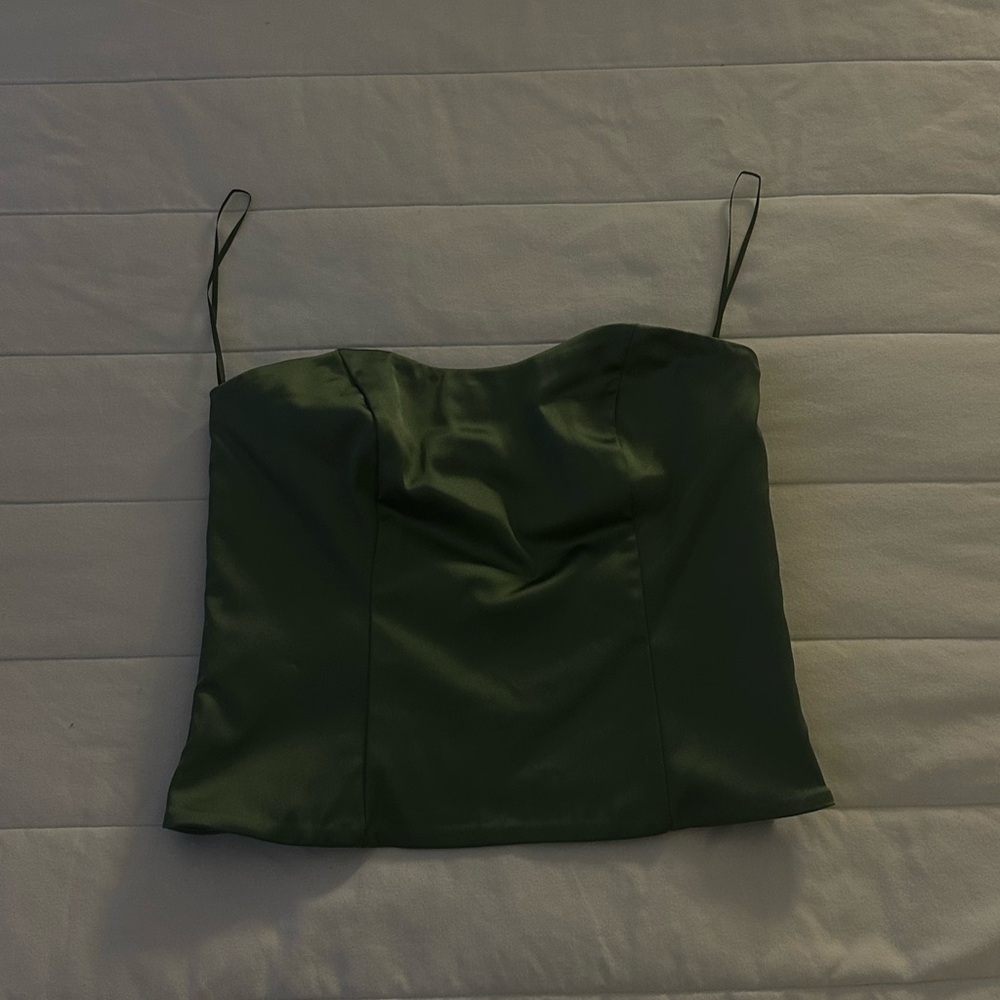 Abercrombie & Fitch Dark Green Satin Blouse